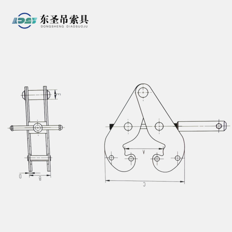 工字鋼夾鉗尺寸示意圖